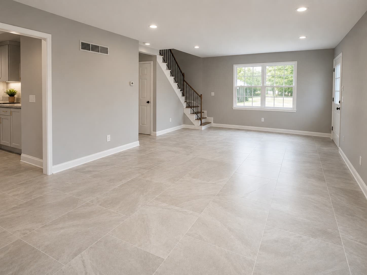 Living Room Tile Flooring after